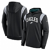 Mens Philadelphia Eagles Black Sideline Stack Performance Pullover Hoodie,baseball caps,new era cap wholesale,wholesale hats
